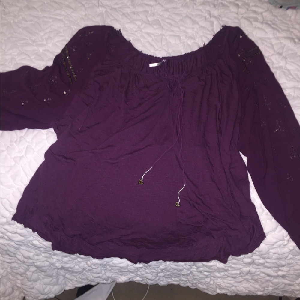 Purple Free People peasant blouse
